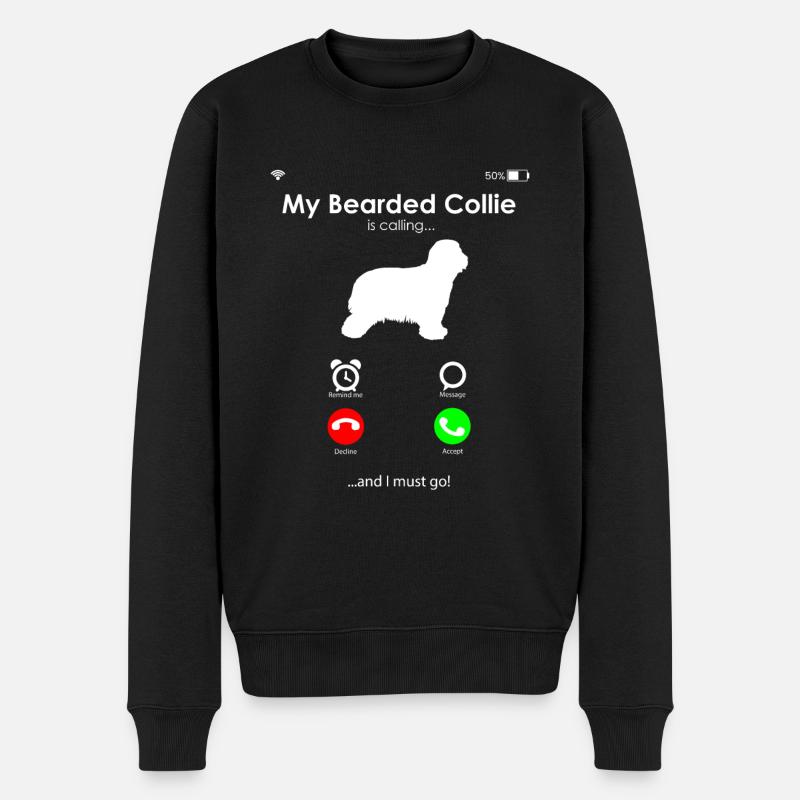 Bearded Collie - Männer Premium Bio Pullover - Schwarz