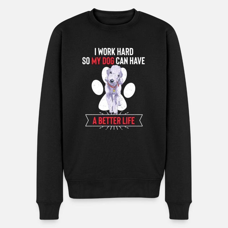 Bedlington Terrier - Männer Premium Bio Pullover - Schwarz