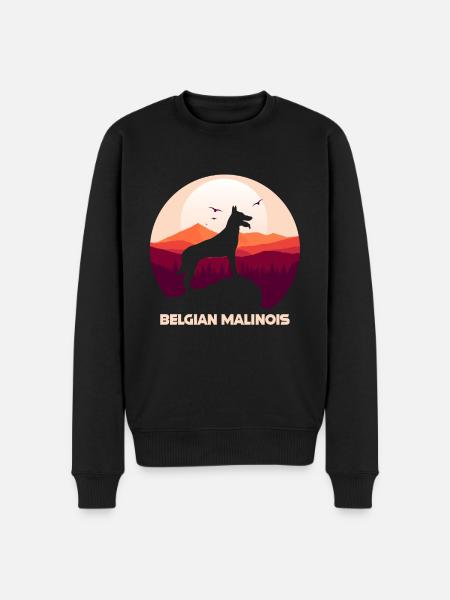 Malinois Belgian Shepherd - Men's Premium Organic Jumper - black