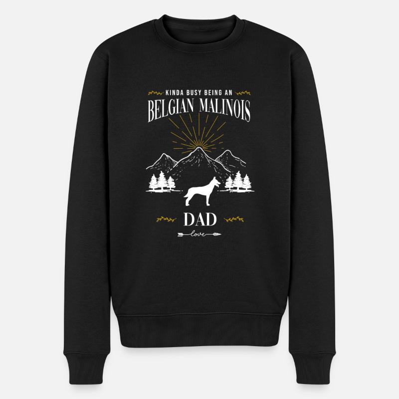 Malinois Belgischer Schäferhund - Männer Premium Bio Pullover - Schwarz