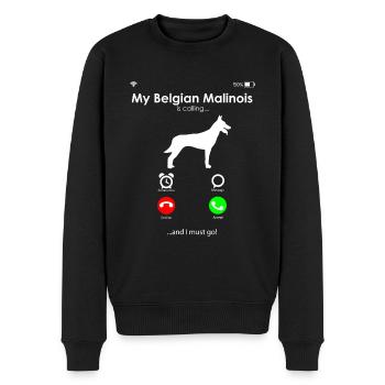 Malinois Belgischer Schäferhund - Männer Premium Bio Pullover - Schwarz - Vorne - Nico (187cm)