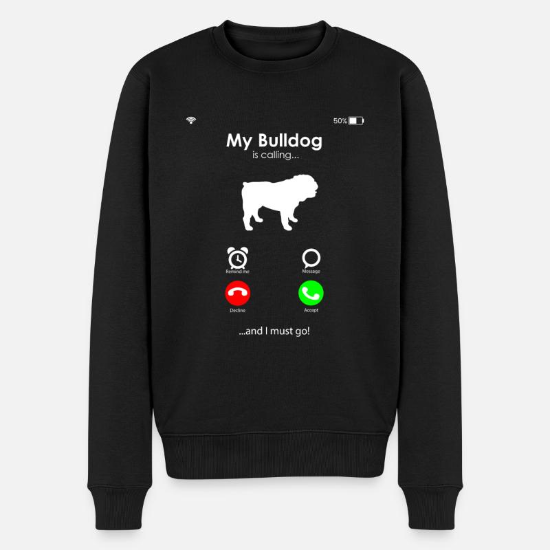 Bulldogge Hunderasse - Männer Premium Bio Pullover - Schwarz