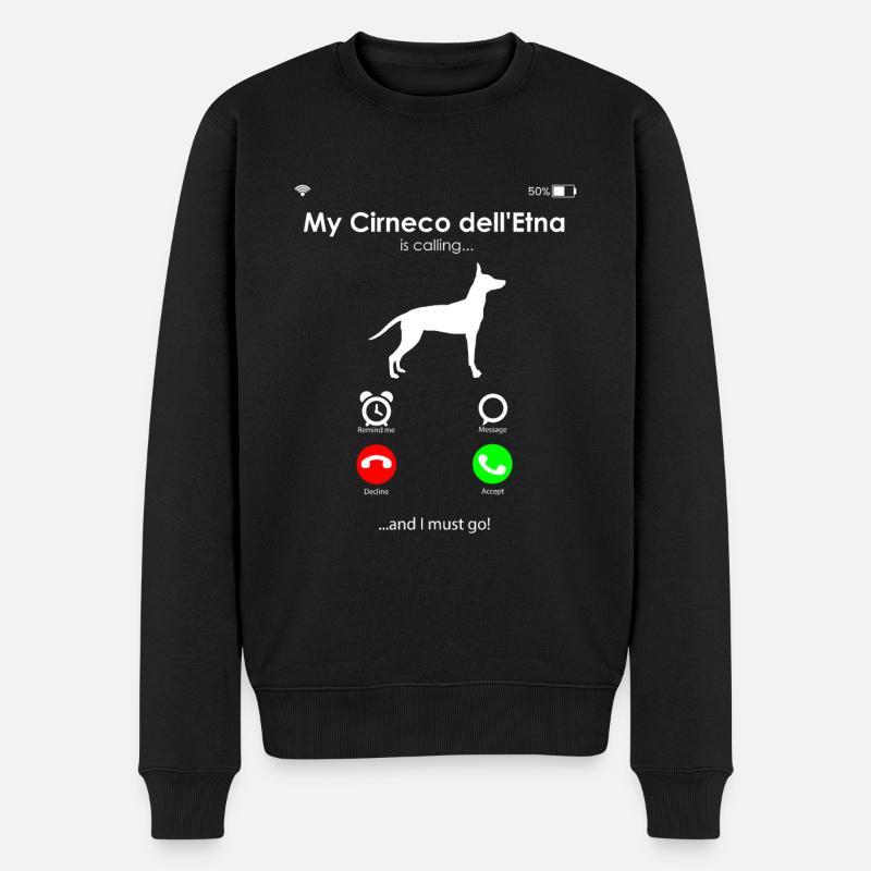 Cirneco dell Etna - Männer Premium Bio Pullover - Schwarz