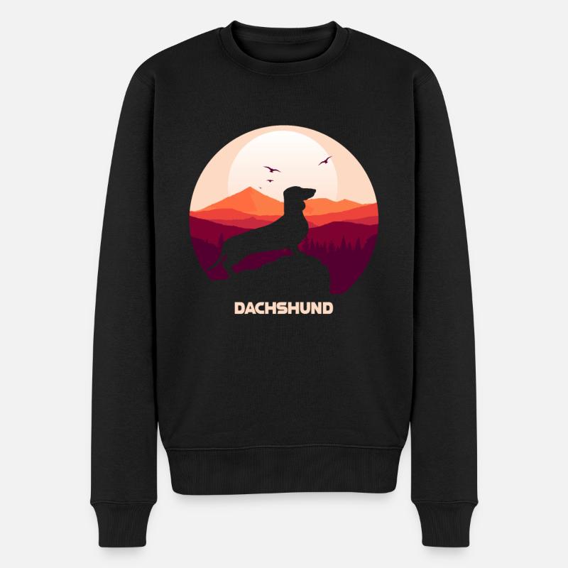 Dackel - Männer Premium Bio Pullover - Schwarz