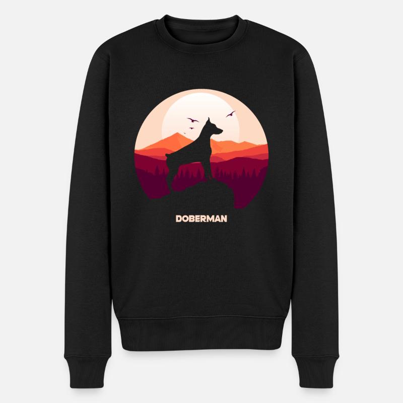 Dobermann - Männer Premium Bio Pullover - Schwarz