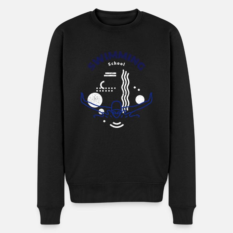 Schwimmen Schwimmen Schwimmer Cool Witziges Gesche - Männer Premium Bio Pullover - Schwarz