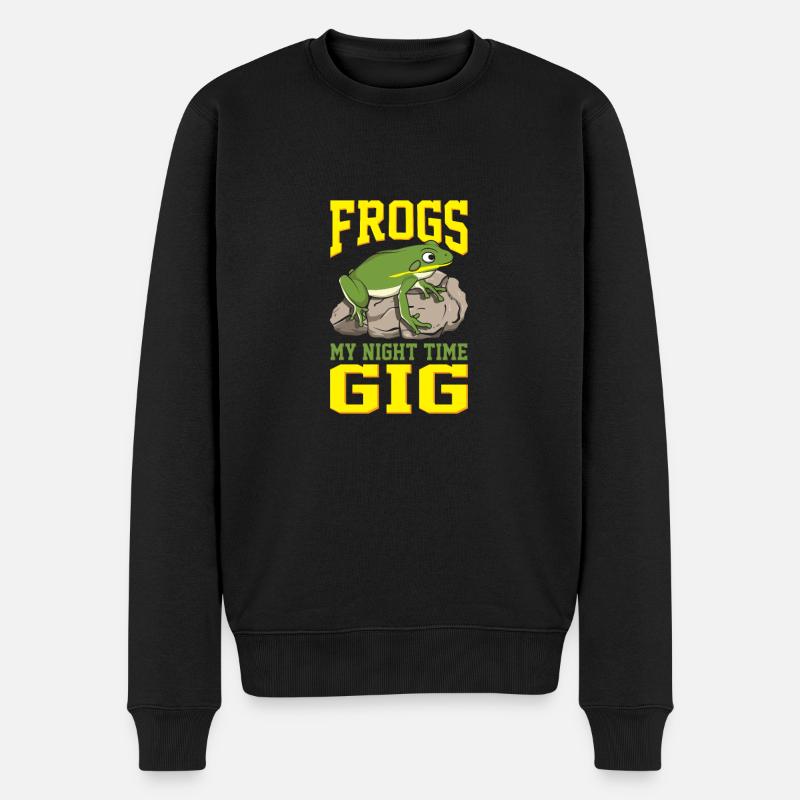 Frogs My Night Time Gig - Männer Premium Bio Pullover - Schwarz