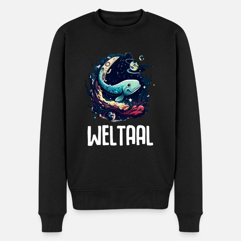Weltaal Lustiges Angler Aal Wortspiel Wortwitz - Männer Premium Bio Pullover - Schwarz