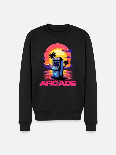 Game Over Arcade-Stil Retro Konsolen-Controller - Männer Premium Bio Pullover - Schwarz
