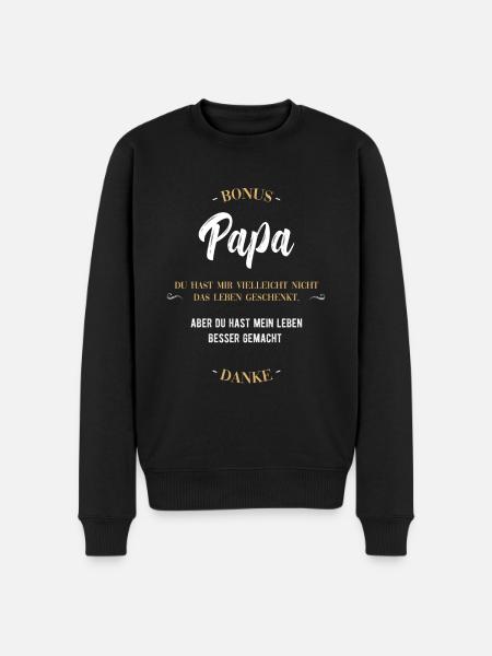 Bester Bonus - Männer Premium Bio Pullover - Schwarz