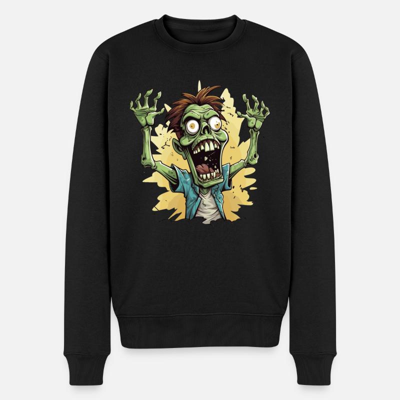 Zombie - Männer Premium Bio Pullover - Schwarz