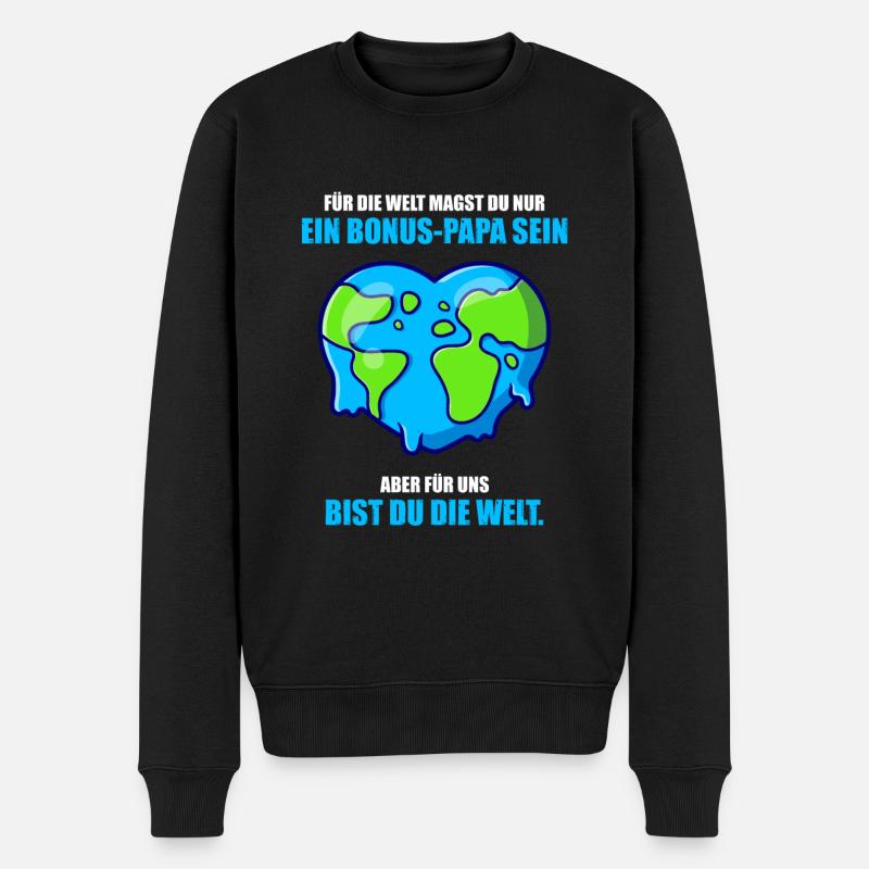 Bonus Papa - Männer Premium Bio Pullover - Schwarz
