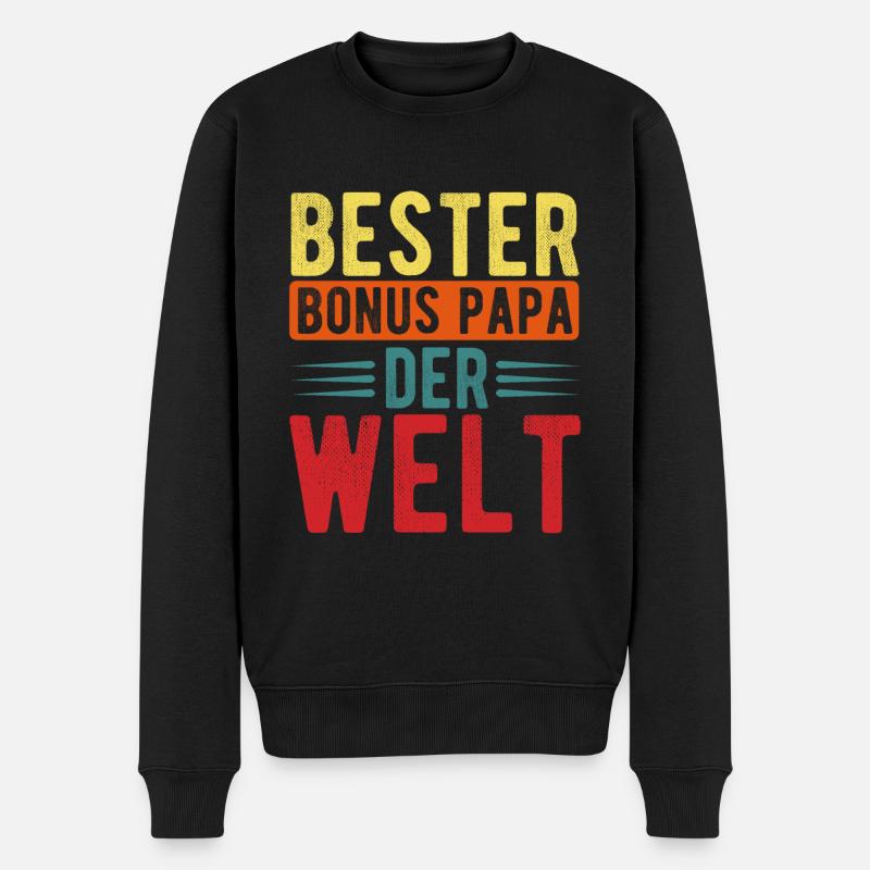 Bonus Papa - Männer Premium Bio Pullover - Schwarz