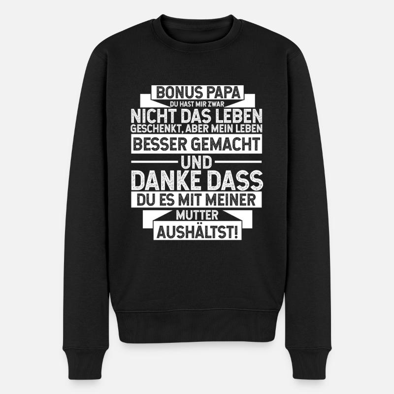 Bonus Papa - Männer Premium Bio Pullover - Schwarz