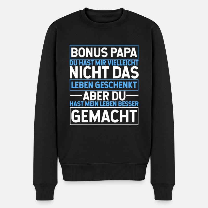 Bonus Papa - Männer Premium Bio Pullover - Schwarz