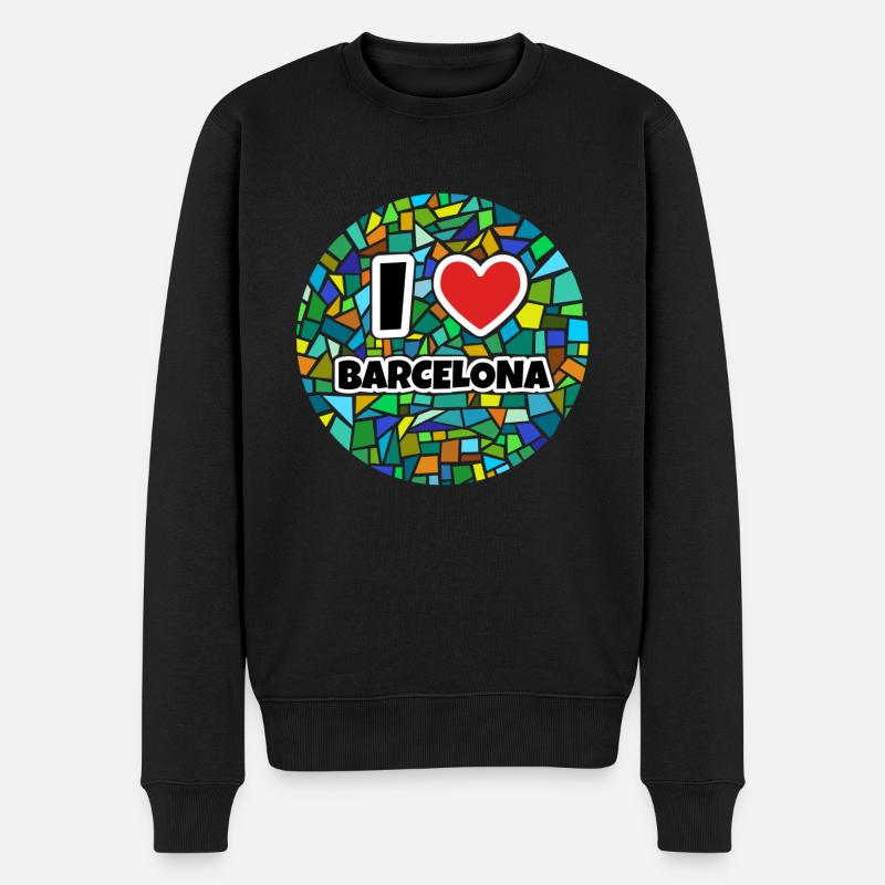 Barcelona - Männer Premium Bio Pullover - Schwarz