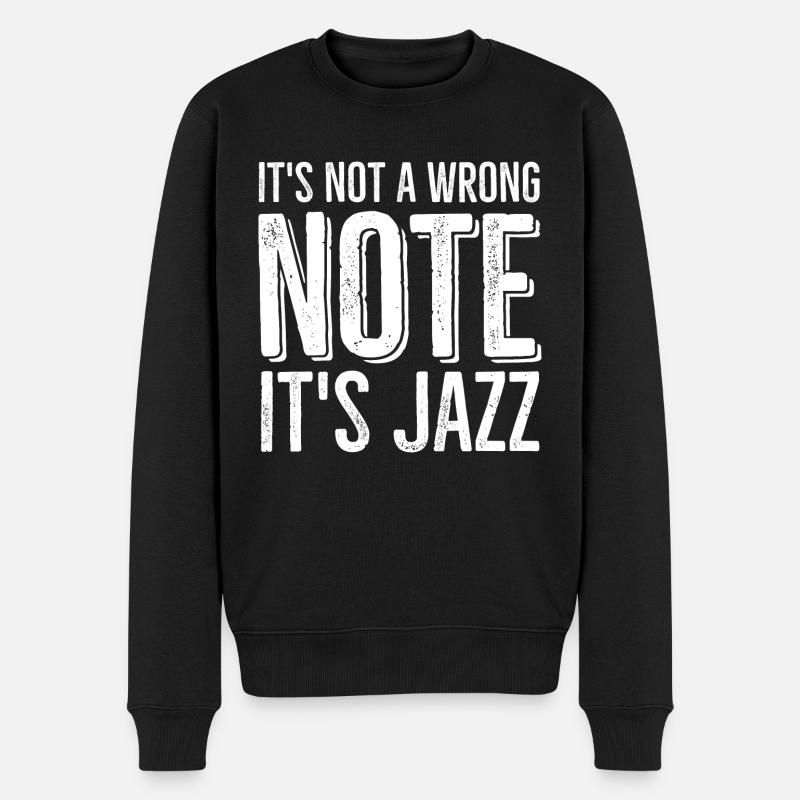 Es ist keine falsche Note, es ist Jazz - Männer Premium Bio Pullover - Schwarz