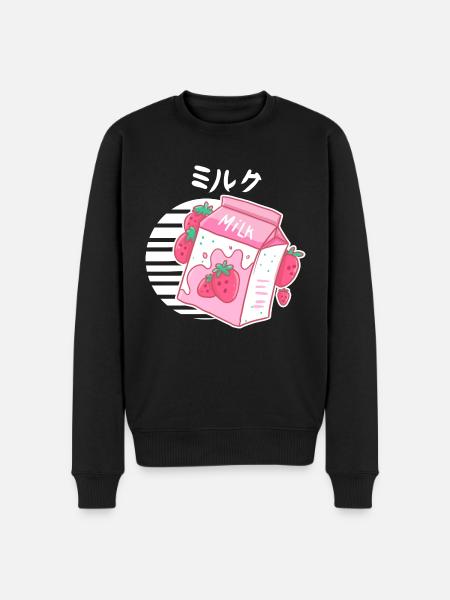 Aesthetic Pink Pastel Korean - Men's Premium Organic Jumper - black