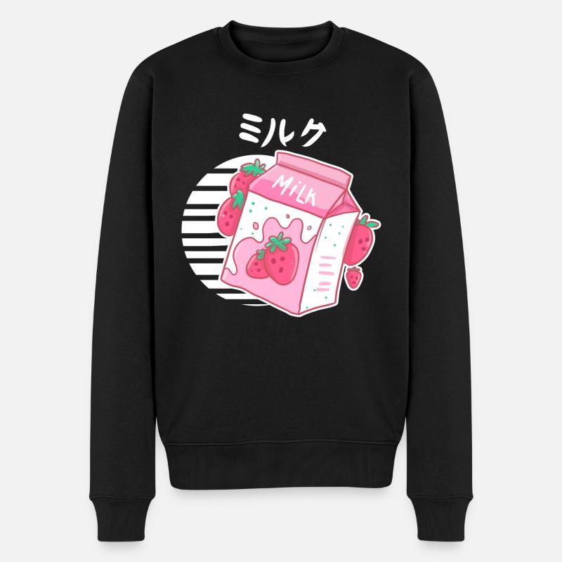 Esthétique Rose Pastel Coréen - Pull Premium bio Homme - noir