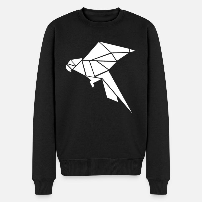 Origami Parrot Illustration Idée Cadeau - Pull Premium bio Homme - noir