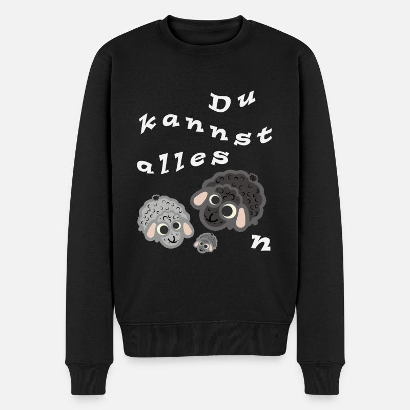 Du kannst alles schafen - Männer Premium Bio Pullover - Schwarz