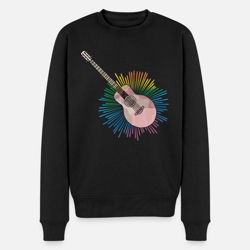 Gitarre - Männer Premium Bio Pullover - Schwarz