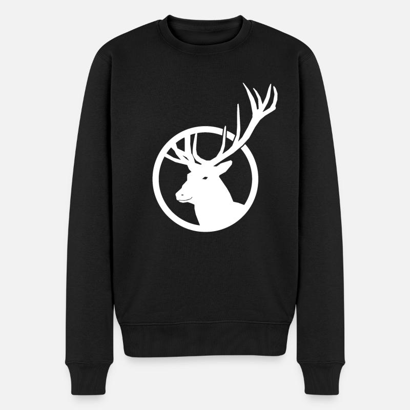 Cerf - Pull Premium bio Homme - noir