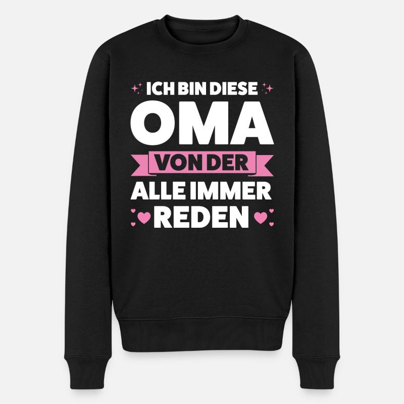 Oma Großmutter Enkelkind Geschenk - Männer Premium Bio Pullover - Schwarz