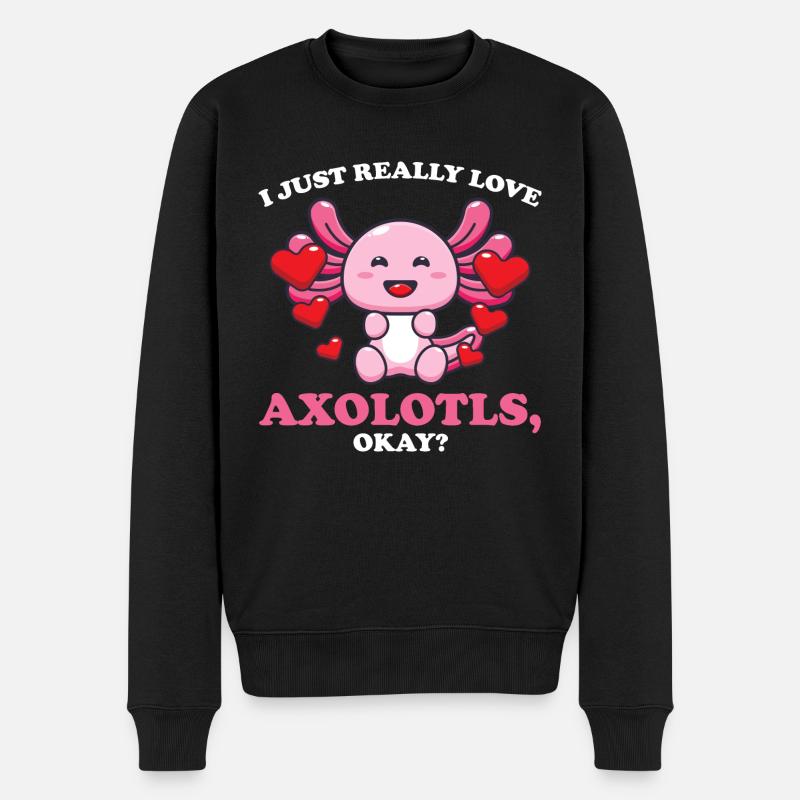 Axolotl Axolotl Tiergeschenk - Männer Premium Bio Pullover - Schwarz