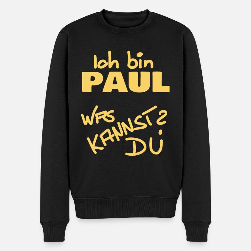 Ich heiße Paul - Männer Premium Bio Pullover - Schwarz