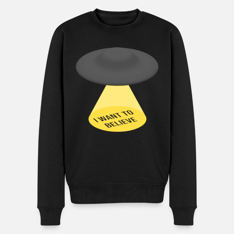 I Want To Believe - Männer Premium Bio Pullover - Schwarz