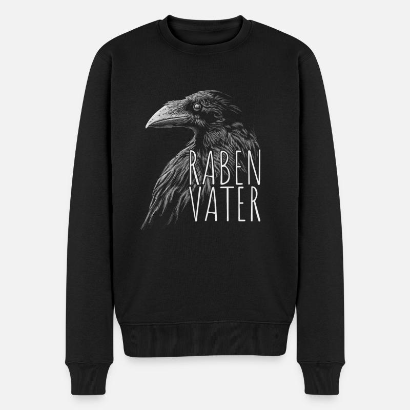 Rabenvater Rabeneltern schwarzer Vatertag Krähe - Männer Premium Bio Pullover - Schwarz