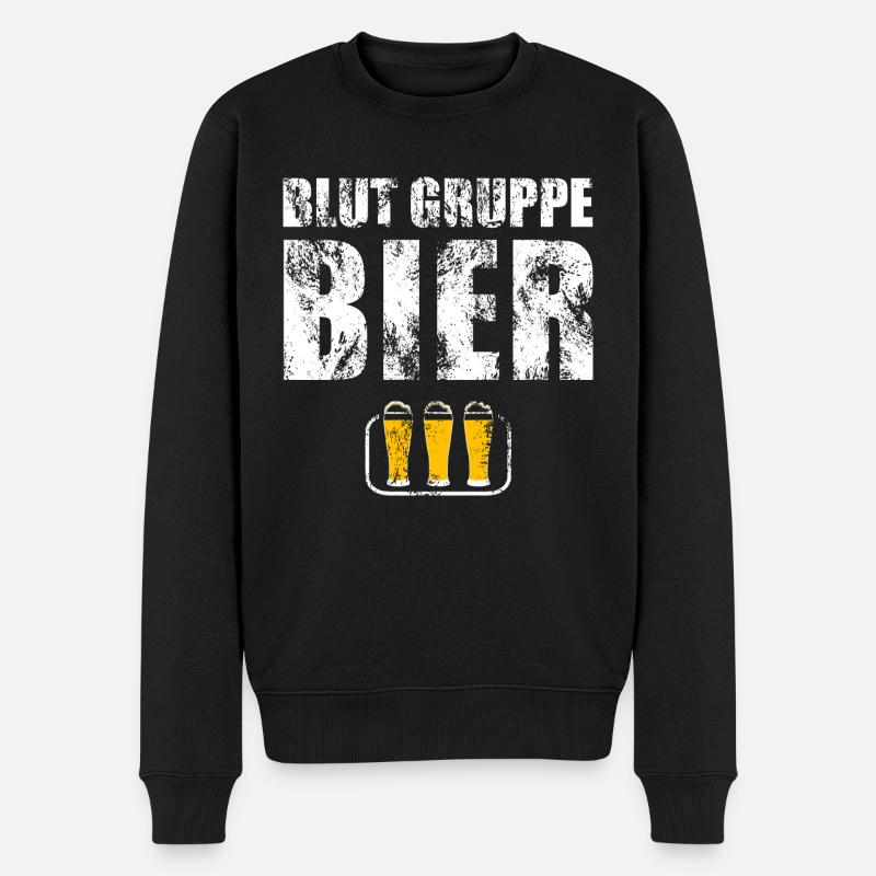 blutgruppe bier bierkrug - Männer Premium Bio Pullover - Schwarz