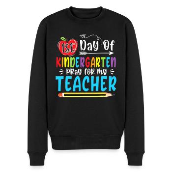 Erster Tag des Kindergartens Bete für meinen Lehrer Lustig - Männer Premium Bio Pullover - Schwarz - Vorne - Nico (187cm)