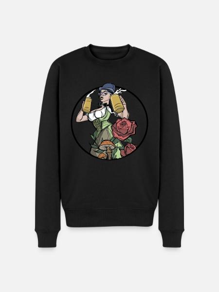 Biergarten // Oldschool // Illustration - Männer Premium Bio Pullover - Schwarz