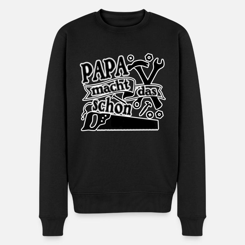 Papa macht das schon - Männer Premium Bio Pullover - Schwarz