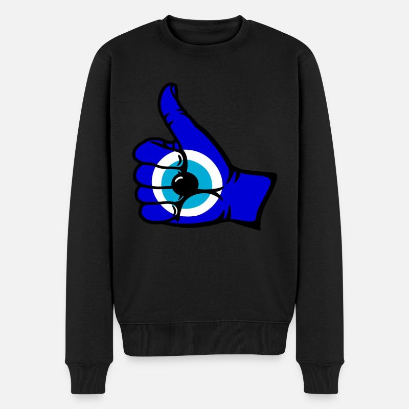 Nazar OK Symbol - Männer Premium Bio Pullover - Schwarz