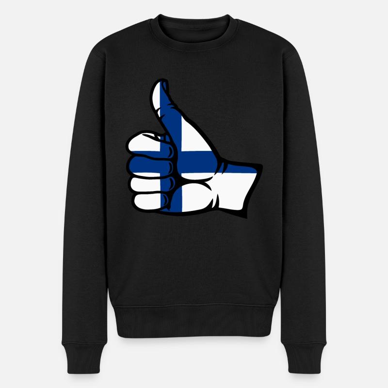 Finnland Flagge alles klar Symbol - Männer Premium Bio Pullover - Schwarz