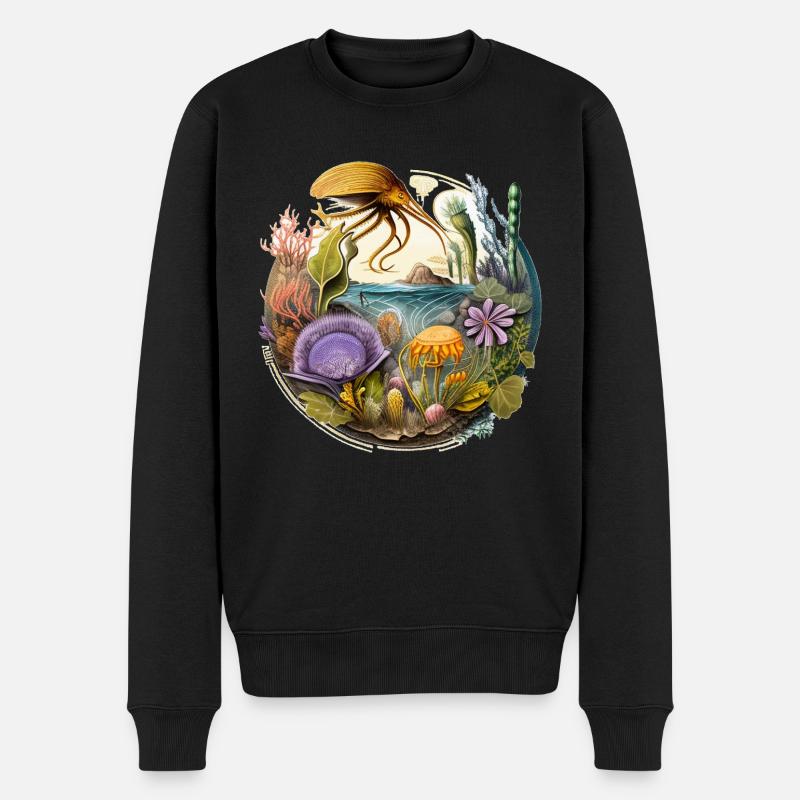 Meereslandschaft - Männer Premium Bio Pullover - Schwarz