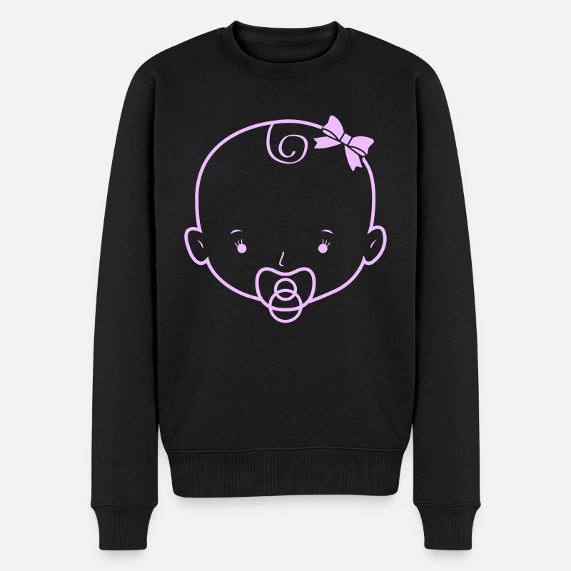 baby girl - Männer Premium Bio Pullover - Schwarz