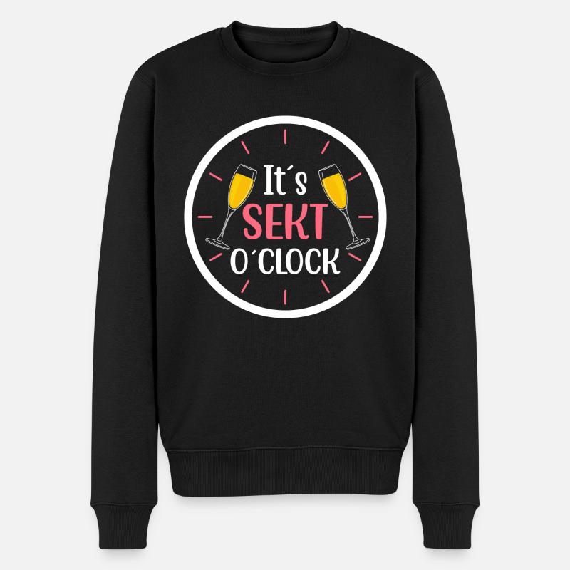 It s Sekt o clock - Männer Premium Bio Pullover - Schwarz