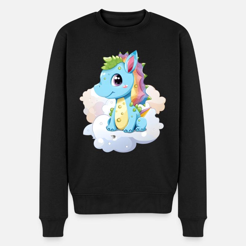 DIno Bébé Arc-en-ciel cadeau - Pull Premium bio Homme - noir