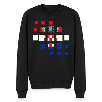 Kroatien Flagge Adria Zagreb Kroatische Fahne - Männer Premium Bio Pullover - Schwarz - Vorne - Nico (187cm)