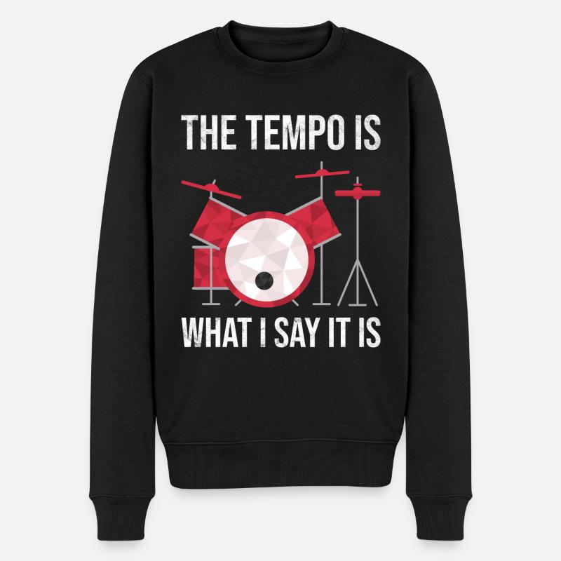 Drum Set Schlagzeug Tempo Rhythmus Humor Geschenk - Männer Premium Bio Pullover - Schwarz