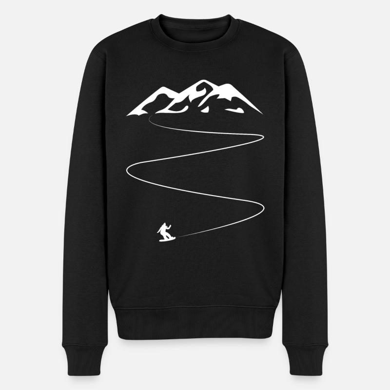 Snowboard Berge Skigebiet Snowboarder Geschenk - Männer Premium Bio Pullover - Schwarz