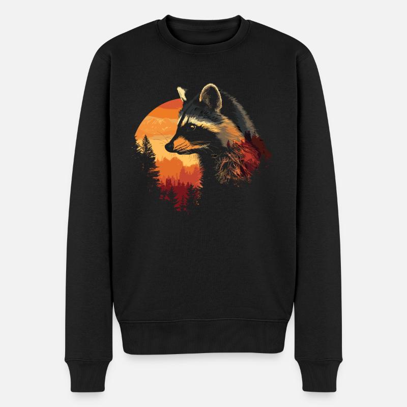 Mignon raton laveur Raton laveur Nature Bébé Forêt de raton laveur - Pull Premium bio Homme - noir
