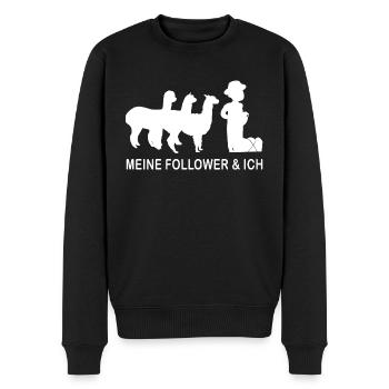 Meine Follower und ich Alpaka Männer weiss - Männer Premium Bio Pullover - Schwarz - Vorne - Nico (187cm)