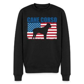 Cane Corso - Men's Premium Organic Jumper - black - Front - Nico (187cm)