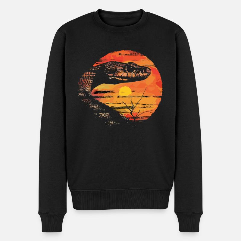 Schlange - Männer Premium Bio Pullover - Schwarz