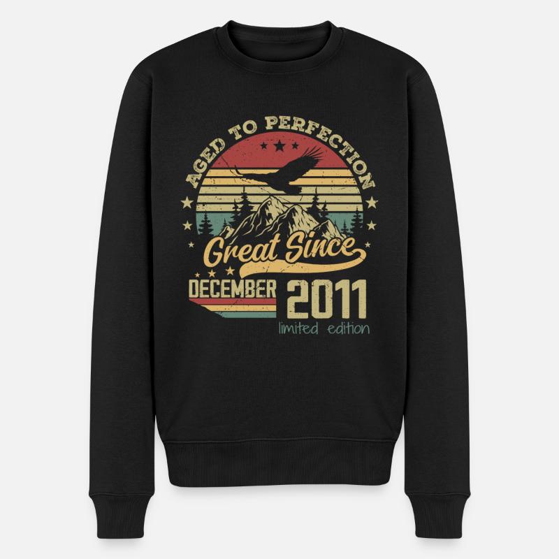 13 ans Vieilli à la Perfection né : décembre 2011 - Pull Premium bio Homme - noir